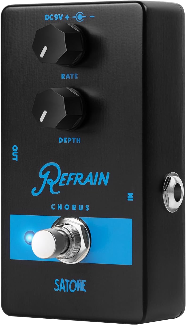 SATONE S802 Refrain Chorus Electric Guitar Effect Pedal - Warm and Vintage Preset Chorus Acoustic Metal Pedal with True Bypass - Image 1